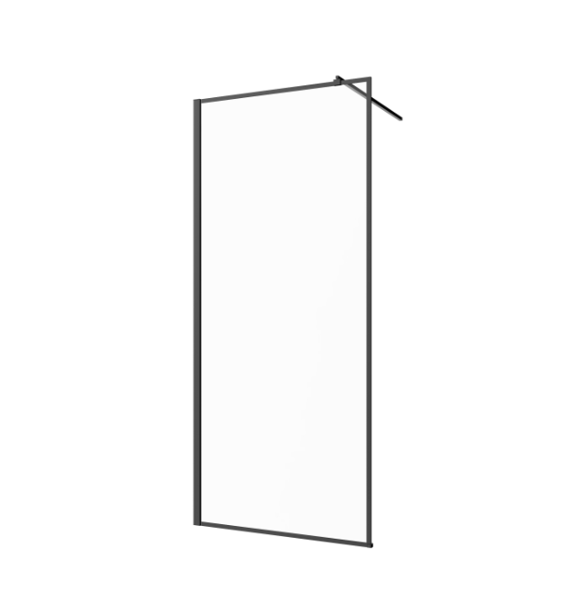 Dušo sienelė WALK IN II BLACK FRAME, skaidrus stiklas 8 mm, juodos sp. rėmas, 80 x 200 cm-1