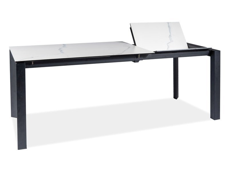 Valgomojo stalas METROPOL CERAMIC, 120 x 80 cm, balta/juoda