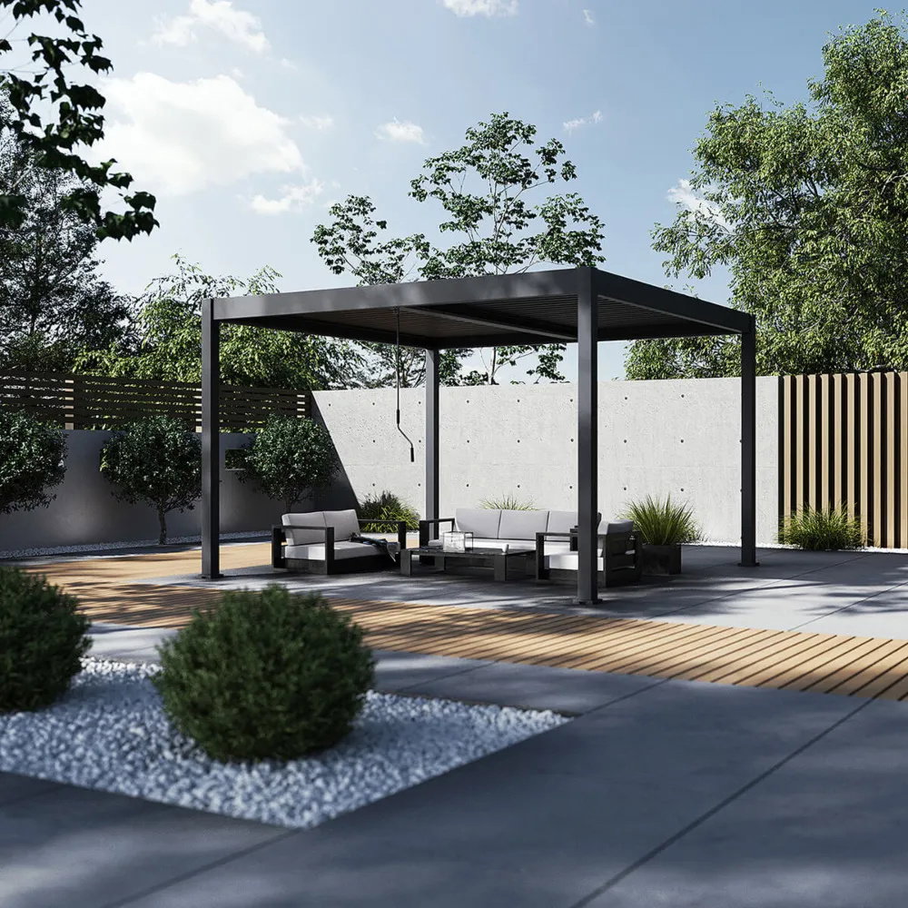 Pavėsinė Pergola ELEGANCE DUO 400x400x265 cm, Anthracite - 7