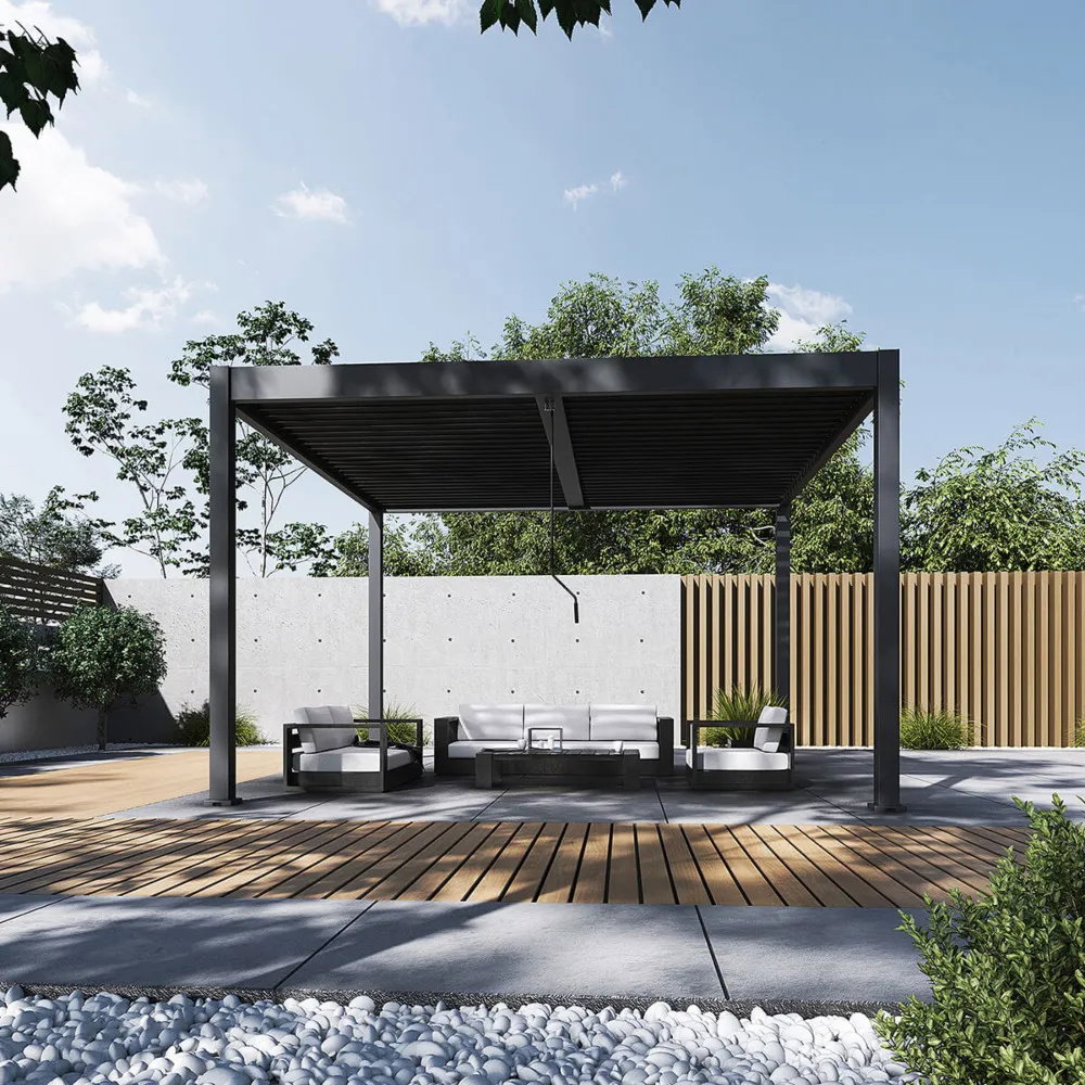 Pavėsinė Pergola ELEGANCE DUO 400x400x265 cm, Anthracite - 6