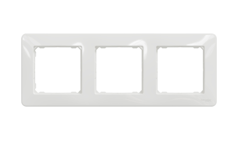 Trivietis rėmelis SCHNEIDER Sedna Design, baltas; SDD311803-0