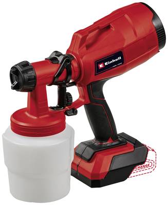 Akumuliatorinis dažų purkštuvas EINHELL TC-SY 18/60 Li Solo, 18 V, 650 ml/min, 800 ml, be akumuliat. - 1