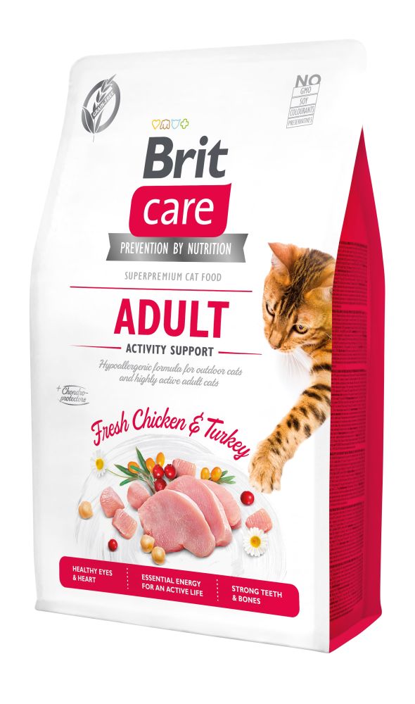 Sausas kačių ėdalas BRIT CARE Activity Support, su vištiena ir kalakutiena, 2 kg-0