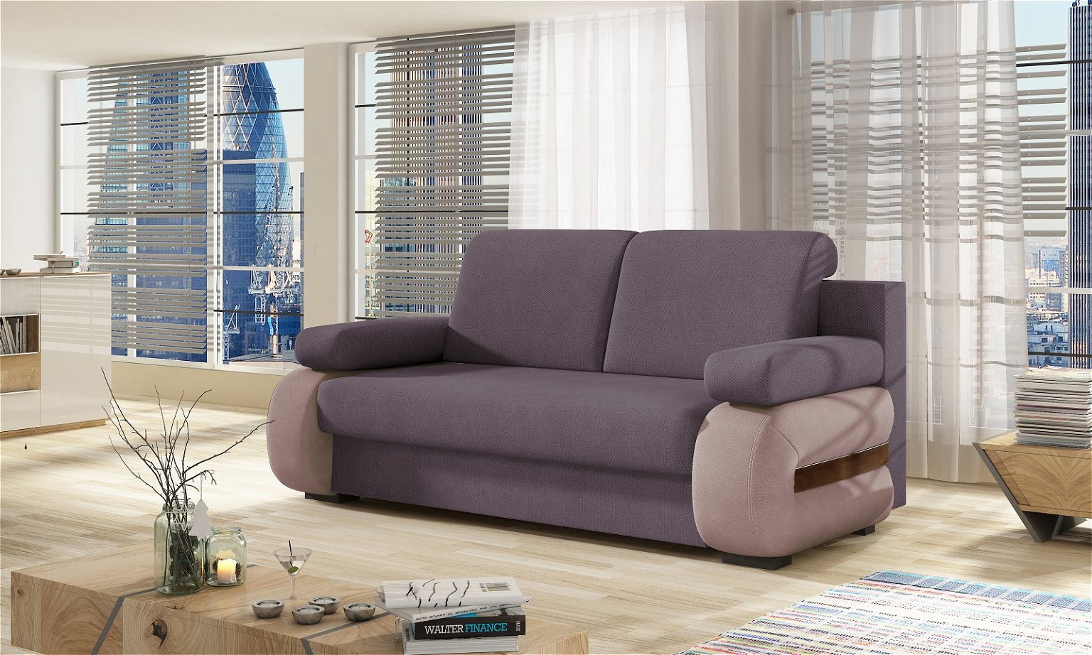 Sofa Laura, violetinė/ruda - 1