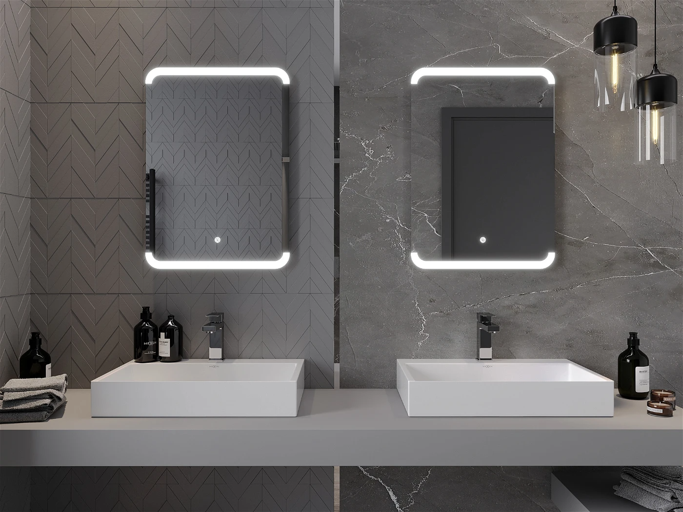Vonios veidrodis Mexen Nida su LED apšvietimu ir šildymo kilimėliu, 50 x 70 cm - 4