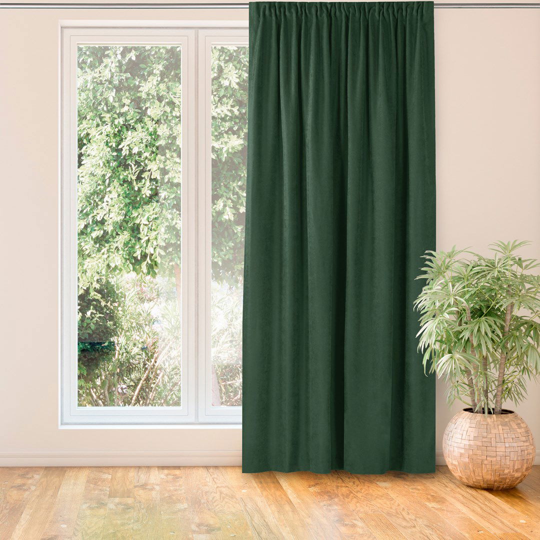 Naktinė užuolaida MILANA BOTTLEGREEN PLEAT, 220x245 cm - 2