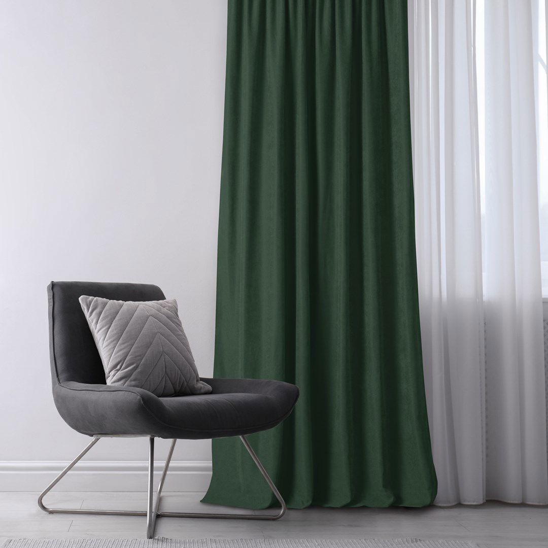 Naktinė užuolaida MILANA BOTTLEGREEN PLEAT, 220x245 cm - 4