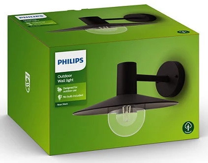 Sieninis lauko šviestuvas PHILIPS SKUA, IP44, 1 x E27, max 42 W, juodos sp. - 4