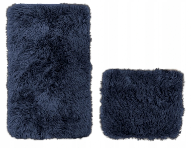 Vonios kilimėlių komplektas Megan BW, 2 dalių, 45x75 cm, tamsiai mėlyna