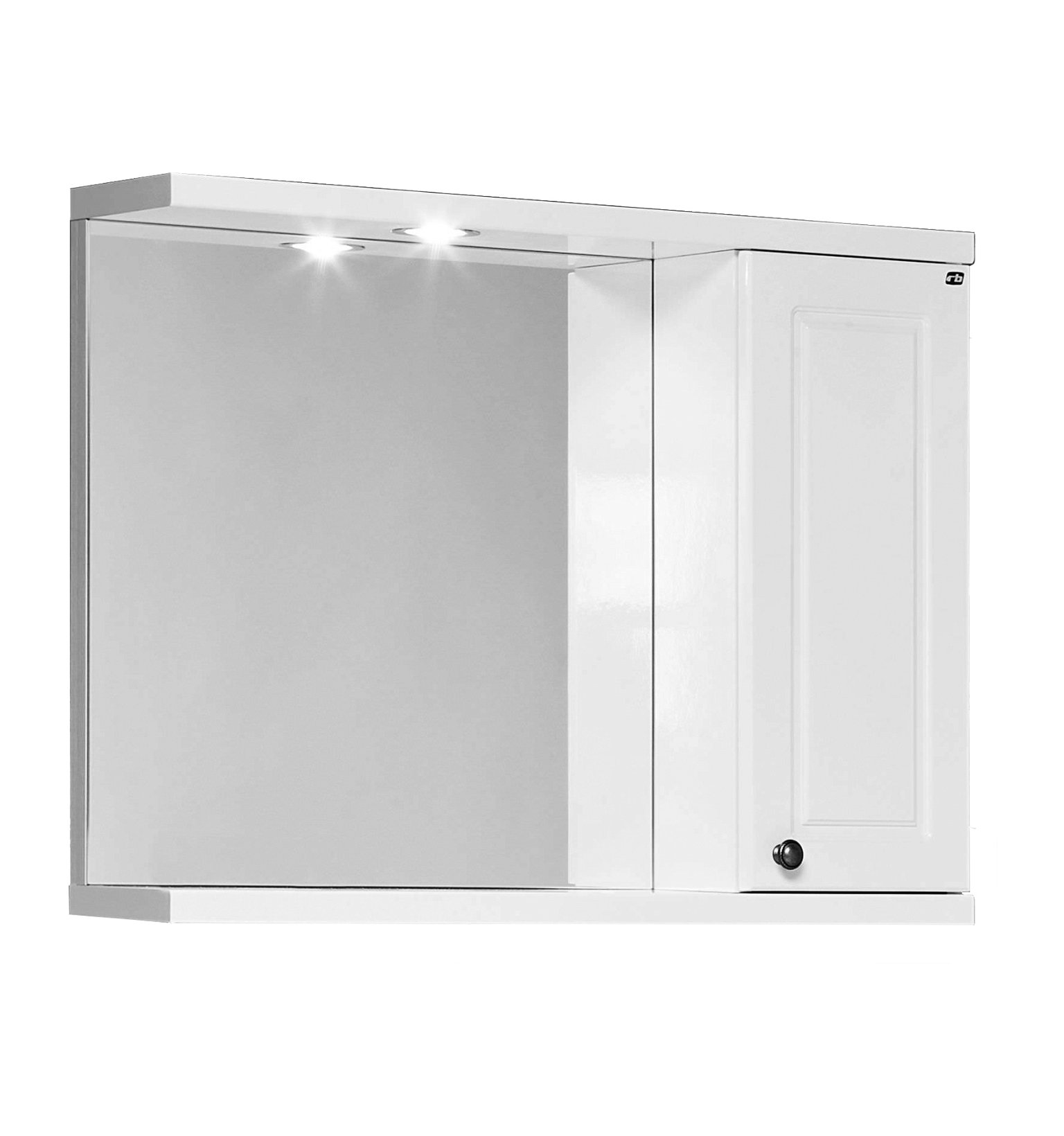 Vonios spintelė RB BATHROOM RETRO RETV74, veidrodžiu, su 1 LED, baltos sp.,73,8 x17,8 x56,5cm