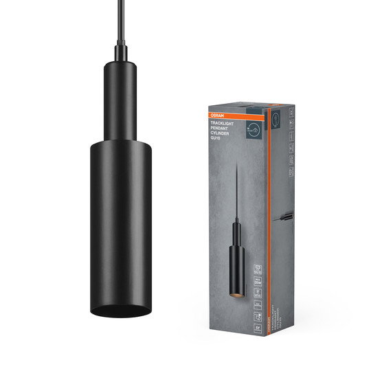 Pakabinamas bėgelių šviestuvas OSRAM TRACKLIGHT PENDANT CYLINDER,1xGU10,juodas,ø5,5x150-1