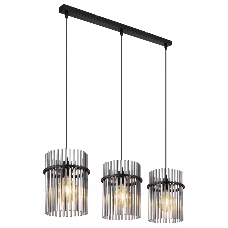 Pakabinamas šviestuvas GLOBO GORLEY, 3xE27, 60W, 230V, metalinis, juodos sp, 20x80x140cm-1