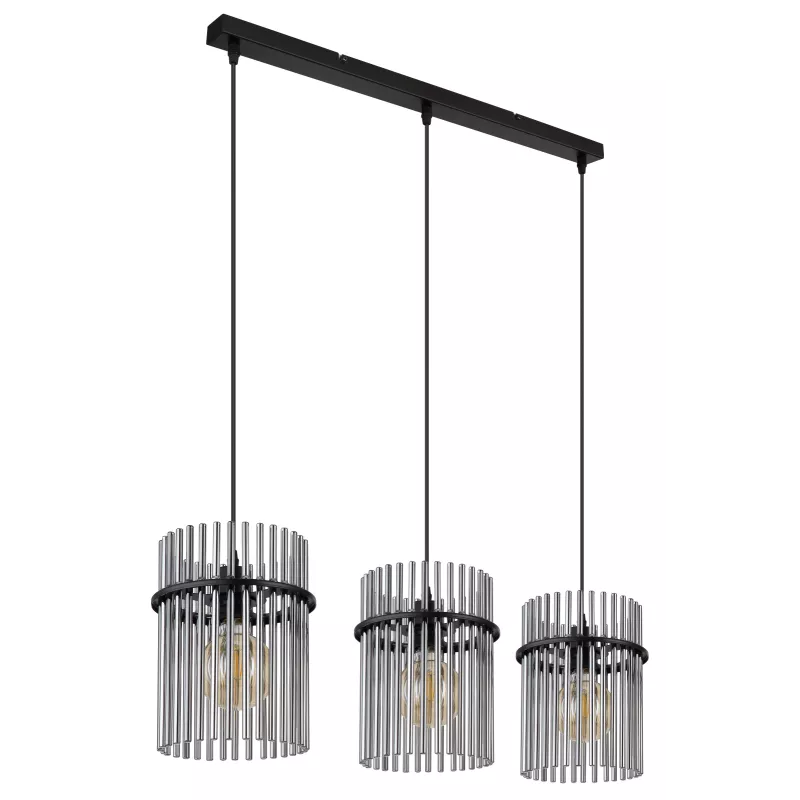 Pakabinamas šviestuvas GLOBO GORLEY, 3xE27, 60W, 230V, metalinis, juodos sp, 20x80x140cm-0