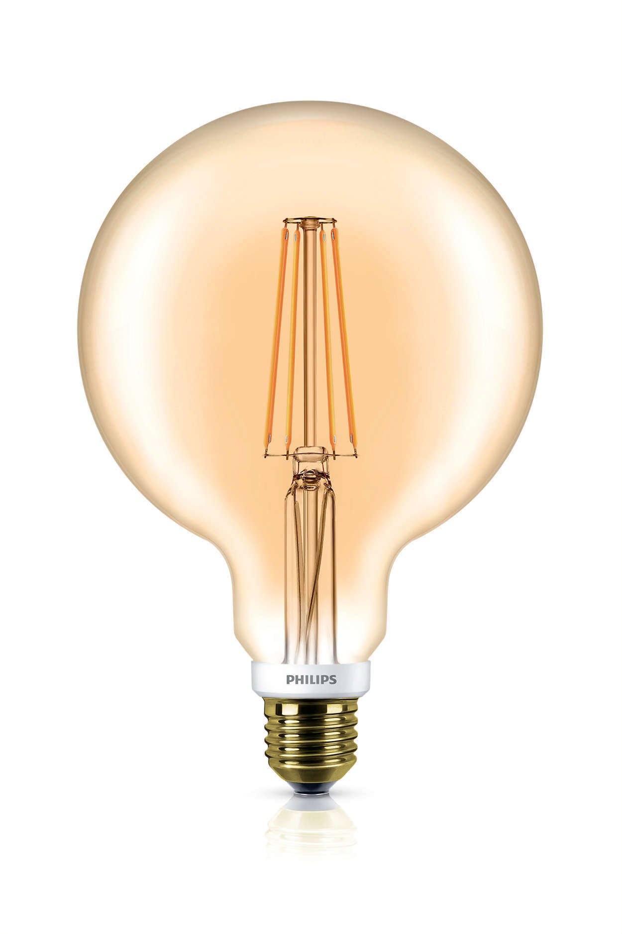 Dekoratyvinė šviesos diodų lemputė PHILIPS Classic Gold, G120, 7 W, E27, 630 lm, 2000K - 1