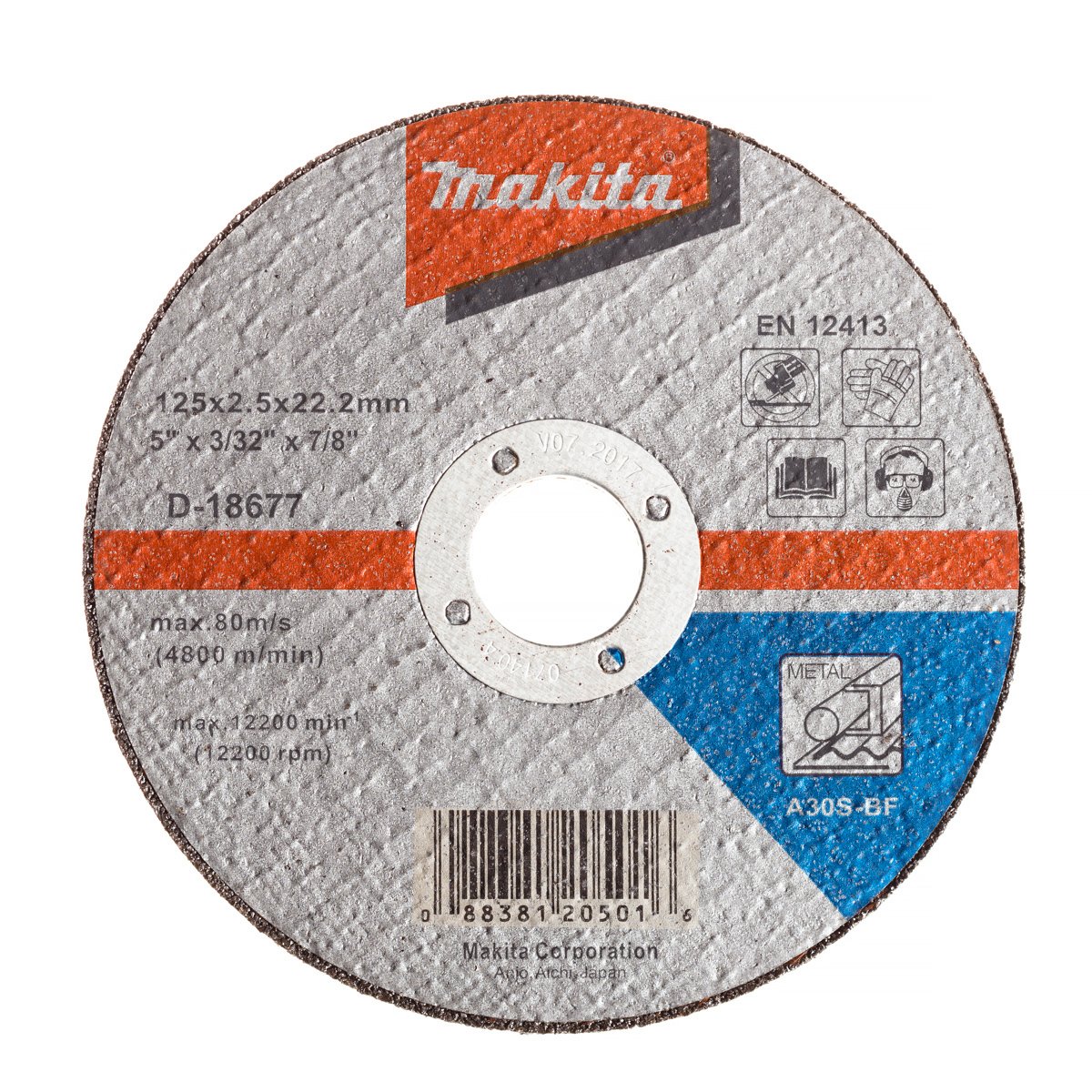 Metalo pjovimo diskas MAKITA, 125 x 2,5 mm, A30S - 1