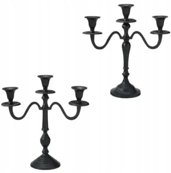 Metalinė žvakidė BLACK - 3, 2 rūšys, 30 cm-0