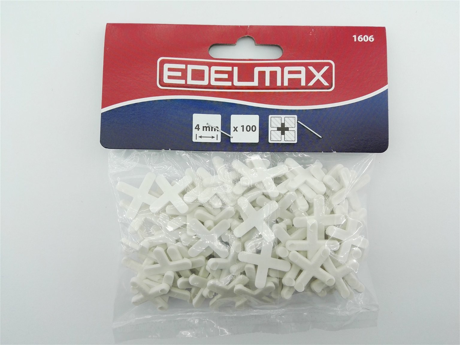 Plytelių kryželiai EDELMAX, 4 mm storio, 100 vnt.