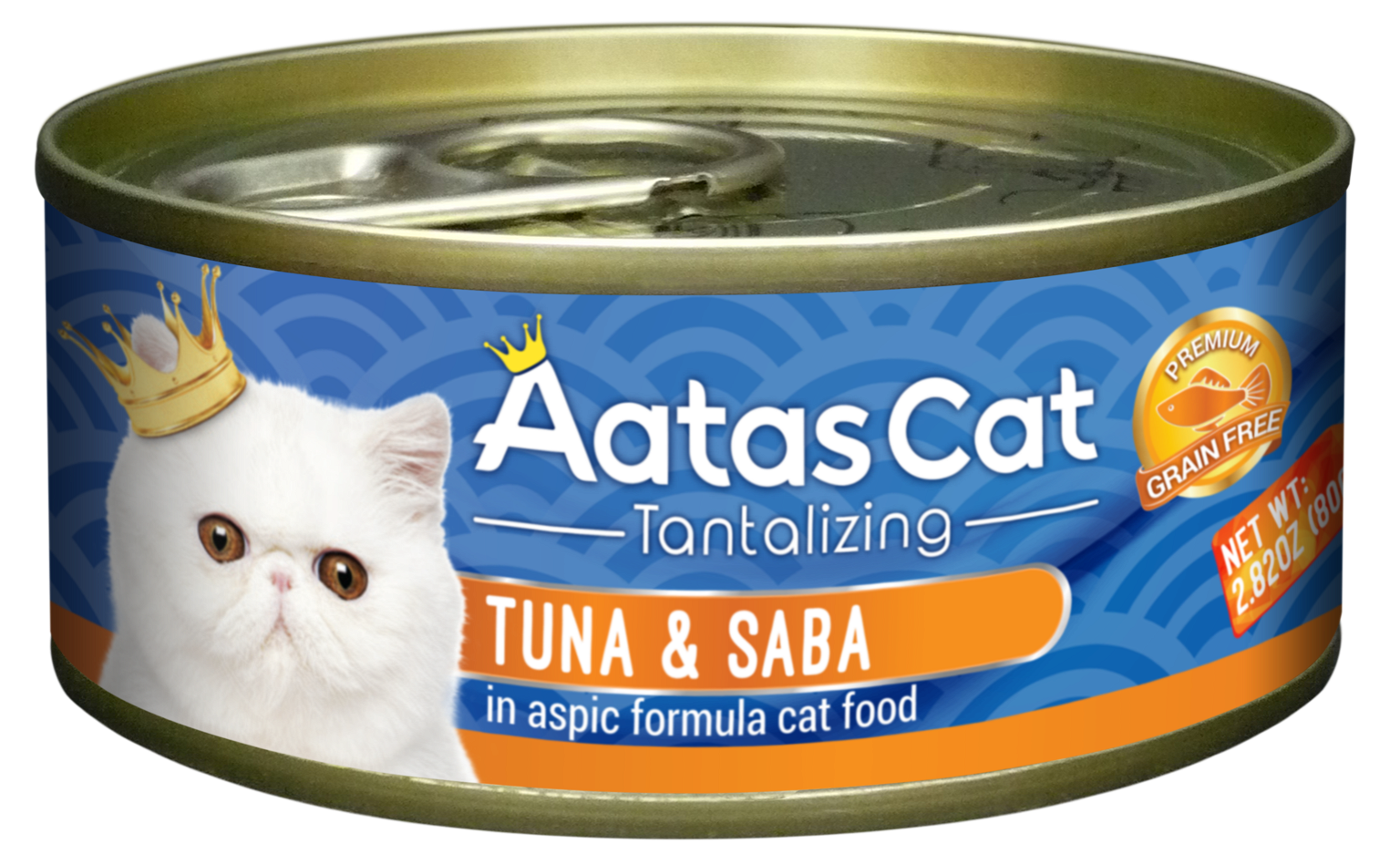 Konservuotas ėdalas katėms AATAS CAT TANTALIZING TUNA&SABA su tunu ir skumbrėm, 80 g
