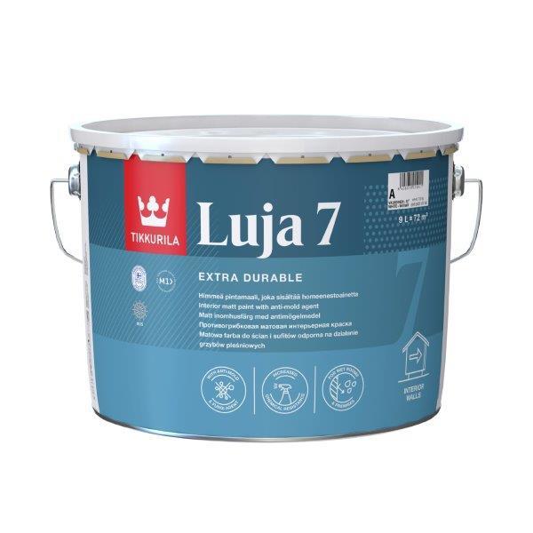 Sienų ir lubų dažai TIKKURILA LUJA 7, matiniai, baltos sp., A bazė, 9 l-0