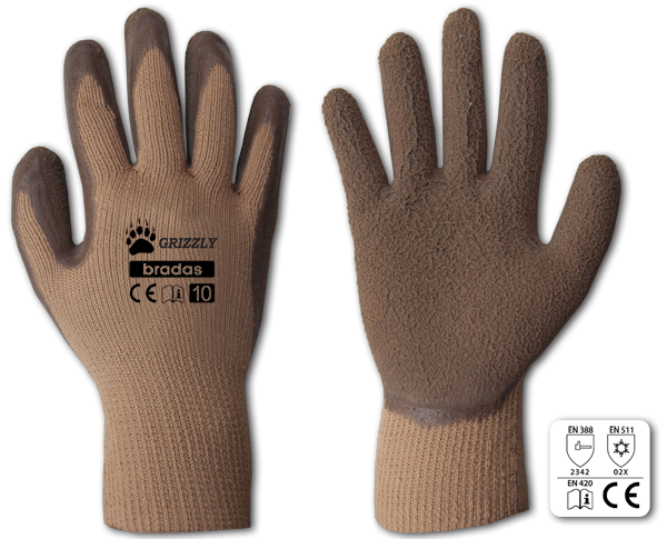 Sodo ir darbo pirštinės Bradas GRIZZLY, 9 dydis, 6 vnt.