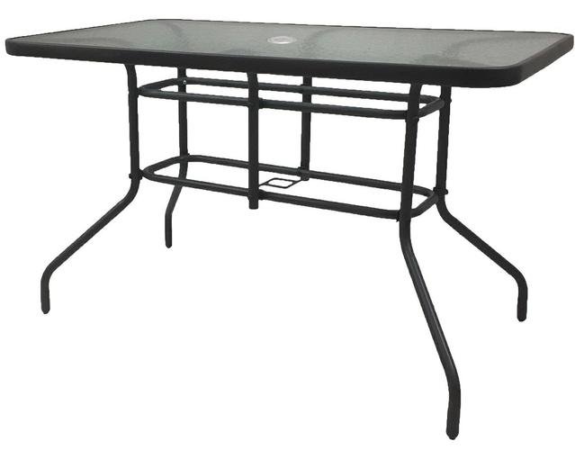 Lauko stalas Bergama/O, 140x80x70 cm, juodas