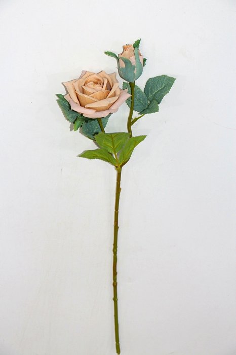Dirbtinė gėlė ROSE, rausvos sp., 2 šakelės, 2 žiedai, 47 cm