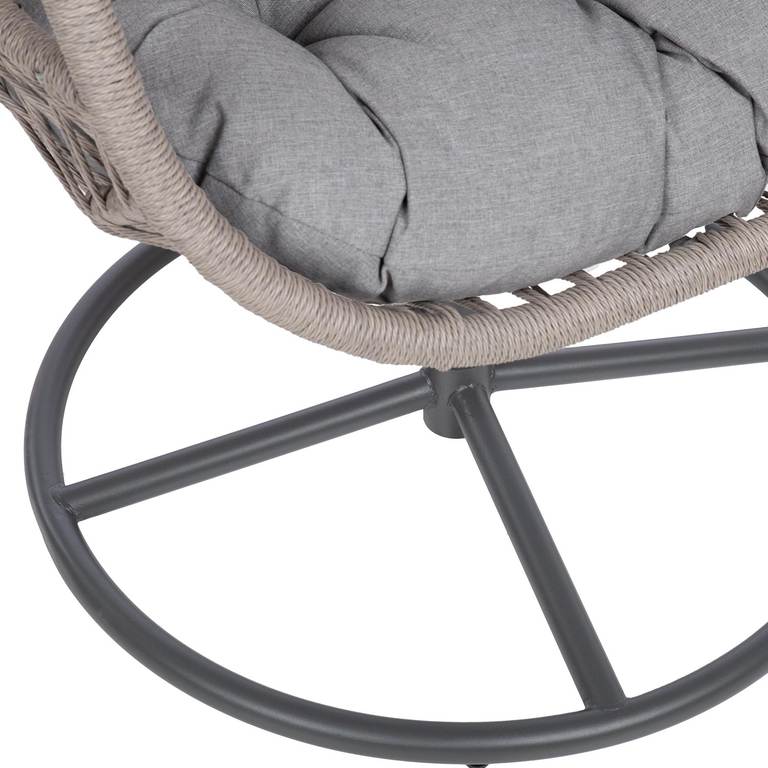 Lauko krėslas Home4you Cassia, pilka, 85 cm x 85 cm x 151 cm - 5