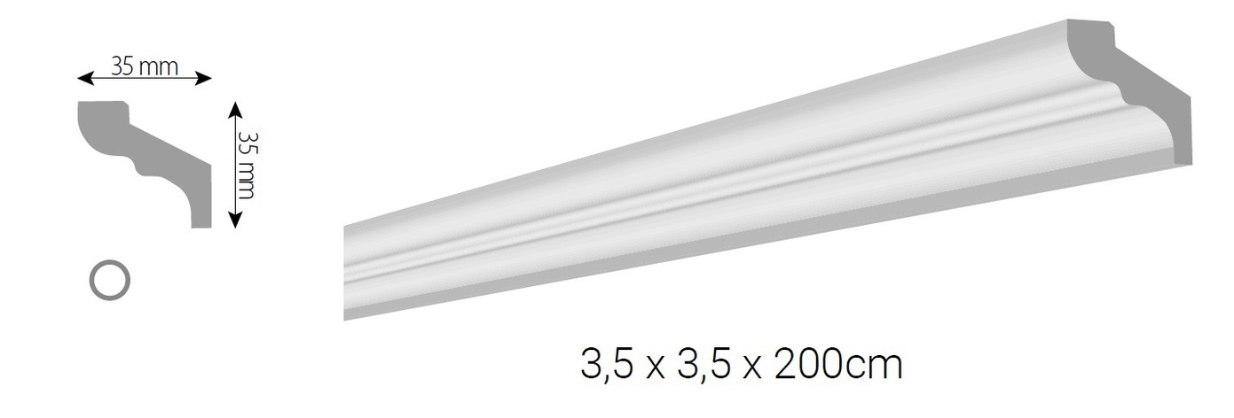 Lubų apvadas VIDELLA E35, baltos sp., 2 m-1