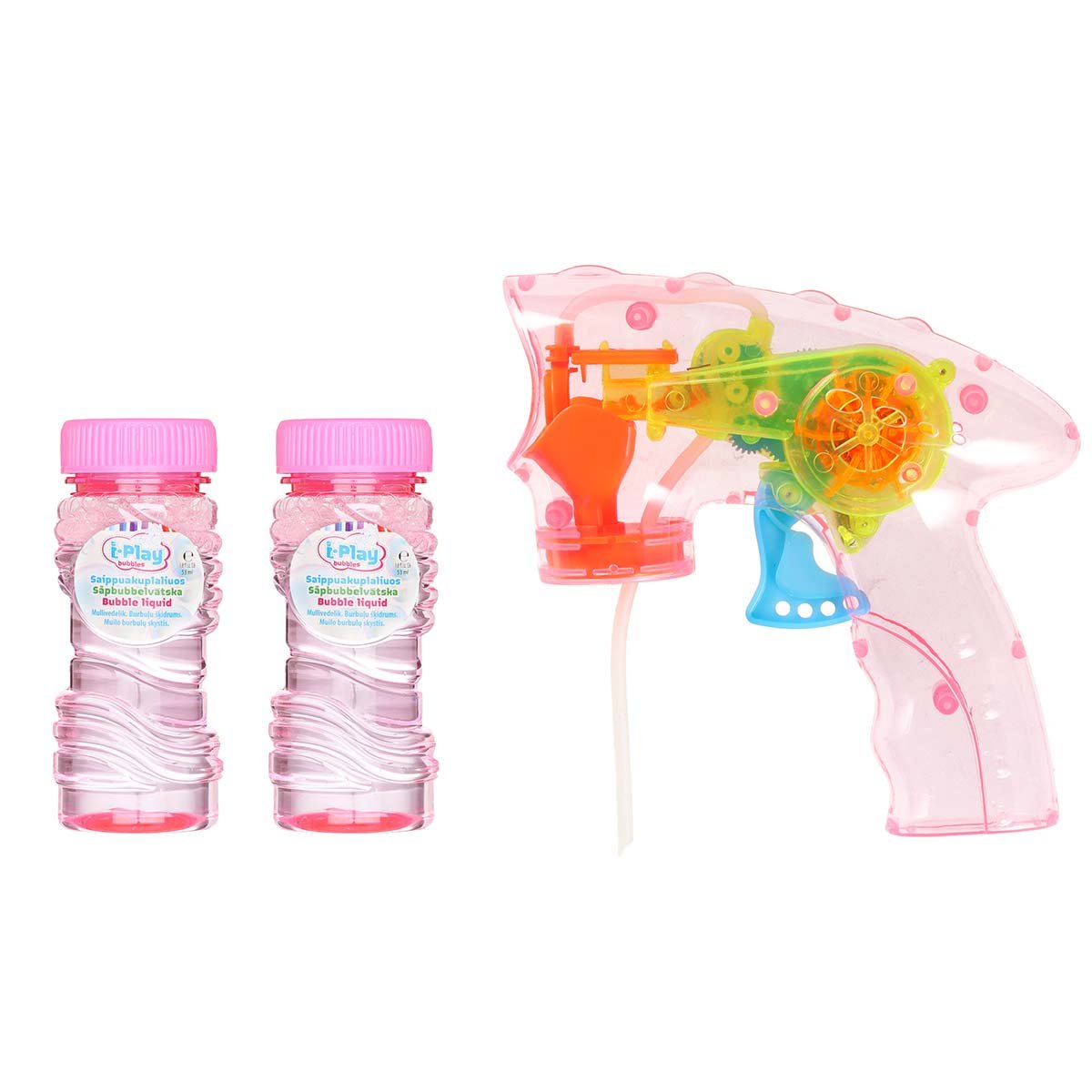Muilo burbulų šautuvas su LED šviesomis, rožinės sp.