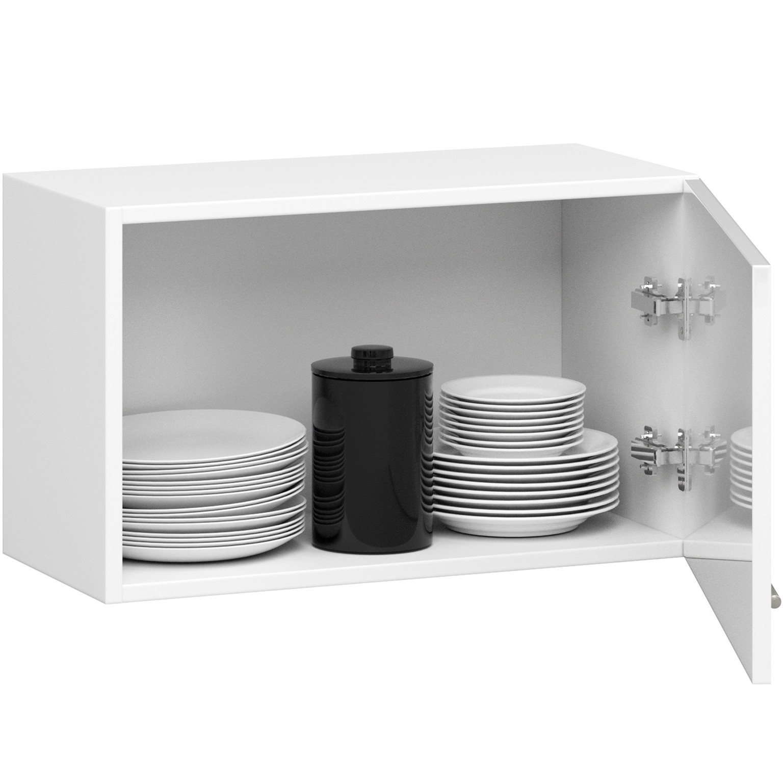 Pakabinama virtuvės spintelė OLIVIA W, 60 cm, balta/balta blizgi-1