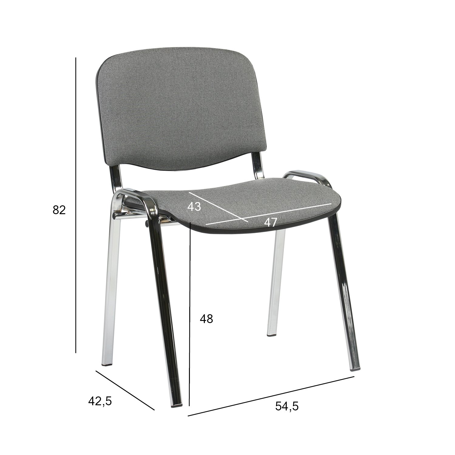 Kėdė ISO, 54,5x42,5x82 cm, pilka - 3