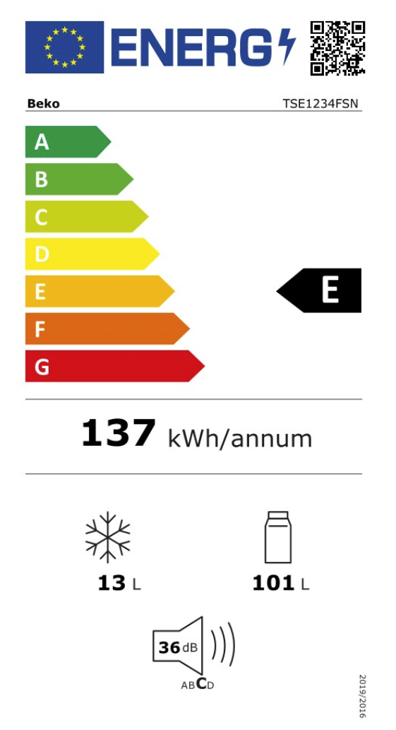 Šaldytuvas su šaldikliu Beko TSE1234FSN - 3