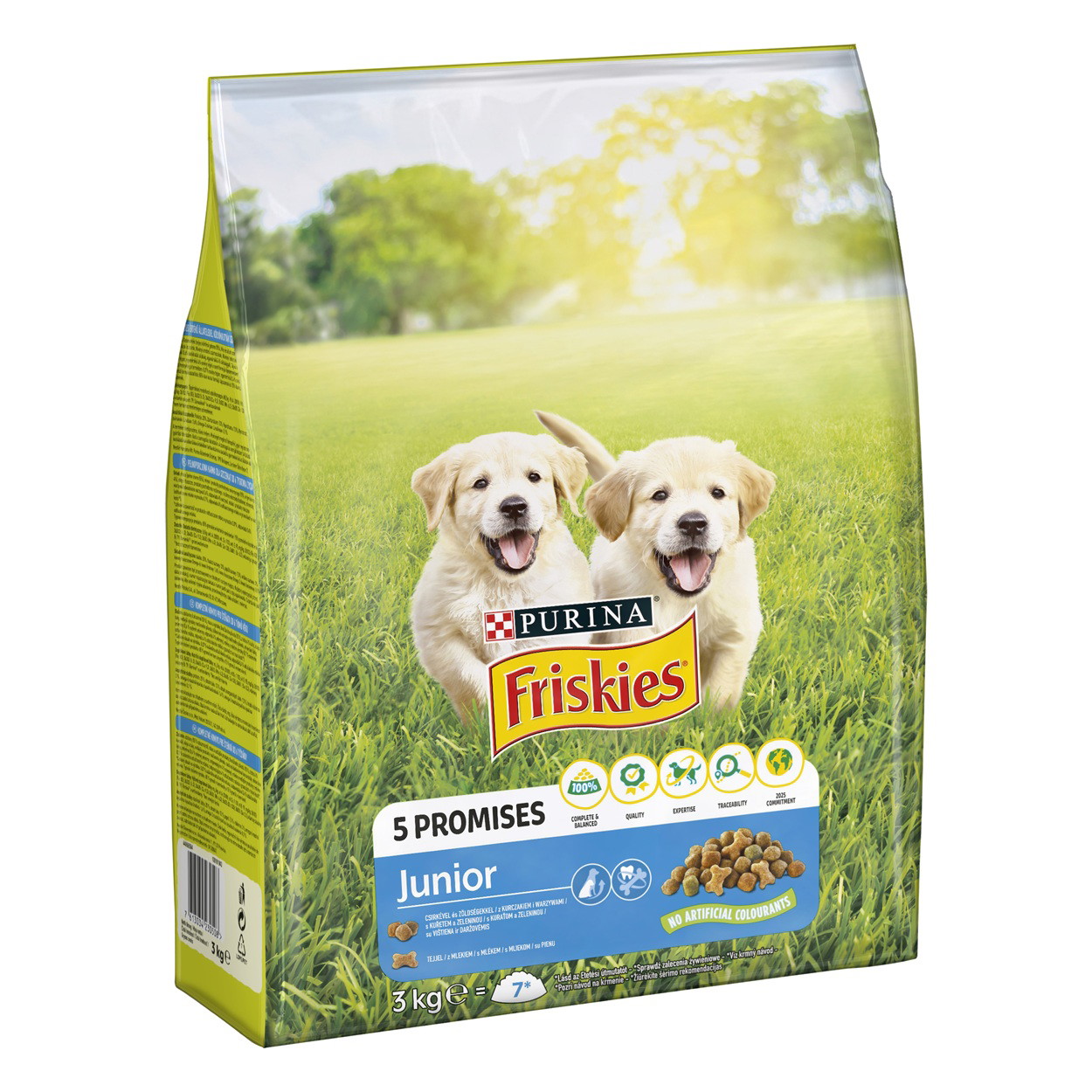Sausas ėdalas šunims FRISKIES Junior, su vištiena, daržovėmis ir pienu, 3 kg-0