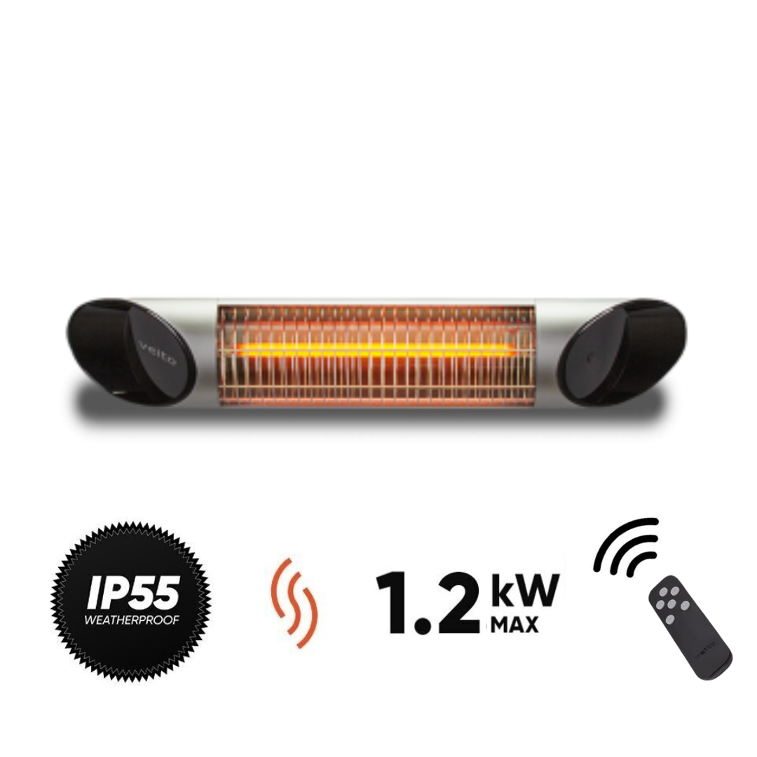 Anglies pluošto infraraudonųjų spindulių šildytuvas Veito BLADE MINI, sidabrinis 06-00190-0