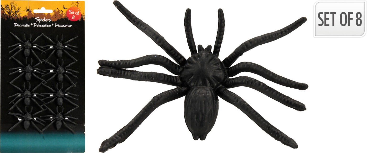 Dekoracijų rinkinys HALLOWEEN SPIDER, juodos sp., 1,5 x 4 x 7 cm, 8 vnt-0