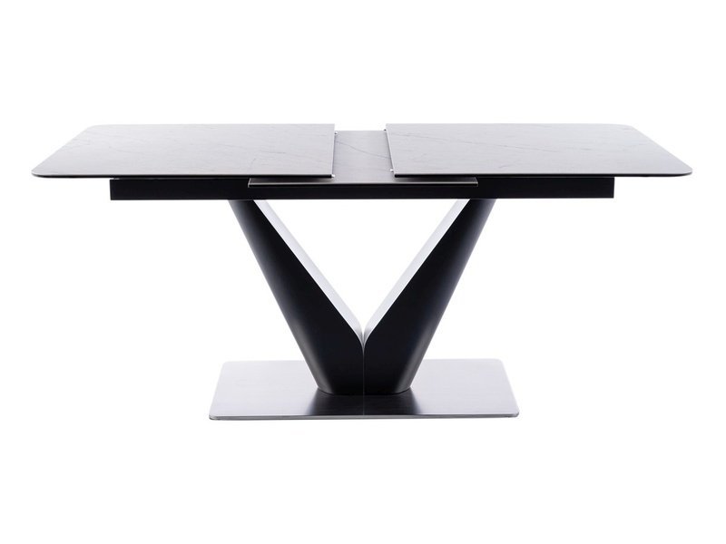 Valgomojo stalas CANYON CERAMIC, 160 x 90 cm, balta/juoda