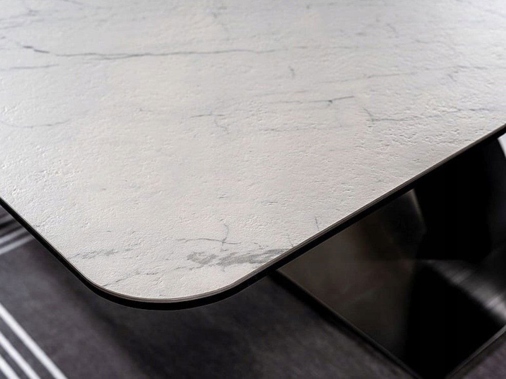 Valgomojo stalas CANYON CERAMIC, 160 x 90 cm, balta/juoda-2