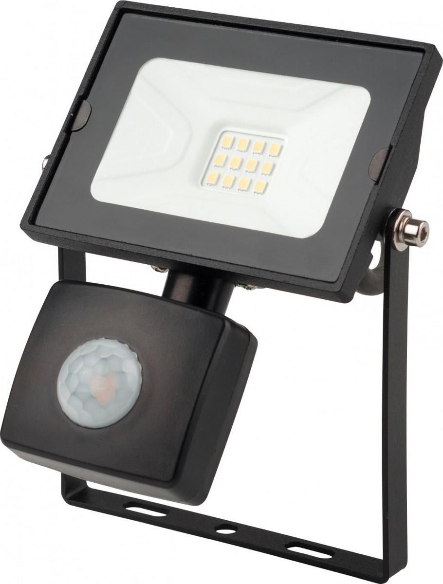 LED prožektorius SPECTOR LIGHT, IP44, 10 W, 4000 K, 800 lm, su judesio davikliu, juodos sp.-0