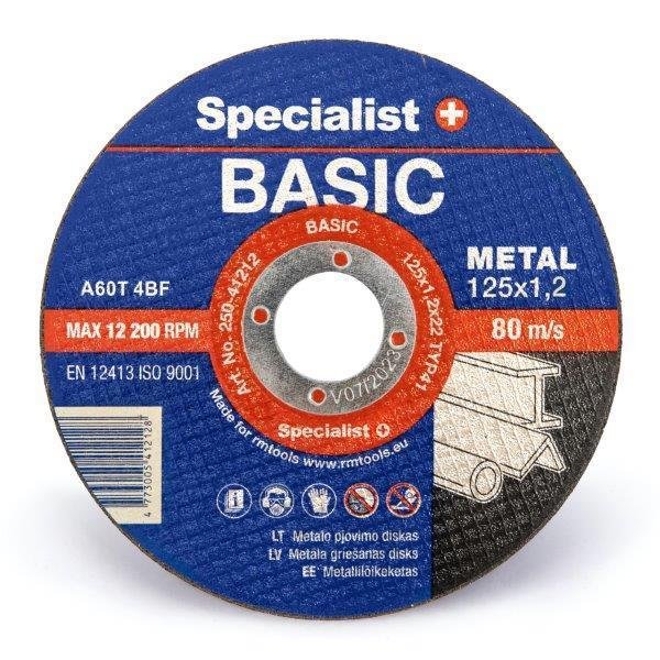 Metalo pjovimo diskas SPECIALIST+ Basic, 125 x 1,2 x 22 mm