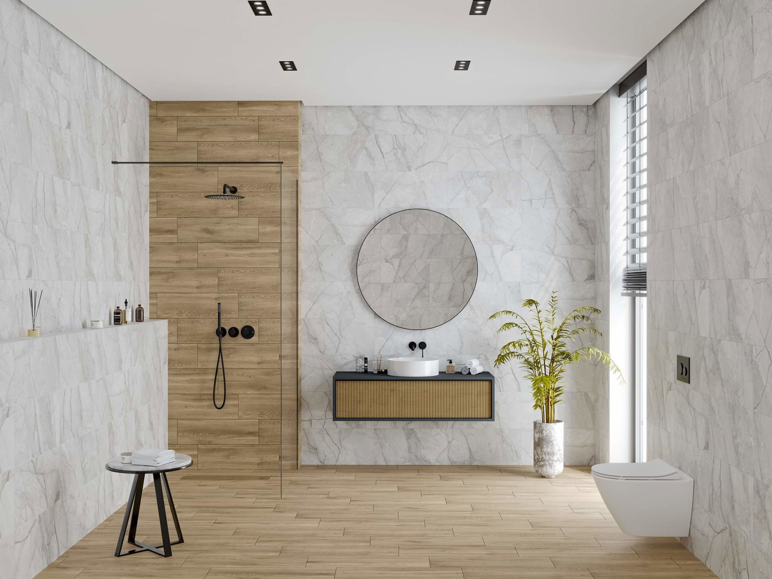 Keraminės sienų plytelės FLORENTINE MARBLE LIGHT GREY, satin, 30 x 60 cm-1