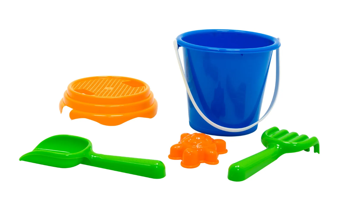 Smėlio žaislų rinkinys, su kibirėliu ir formele, 14 cm - 3
