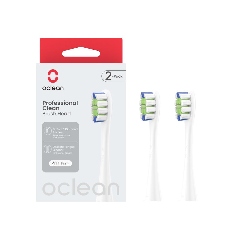 Pakaitinės galvutės OCLEAN Professional Clean 2 vnt., kietos, baltos spalvos - 4