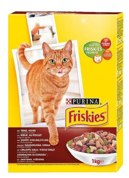 Sausas ėdalas katėms FRISKIES ADULT, su jautiena ir daržovėmis, 1 kg