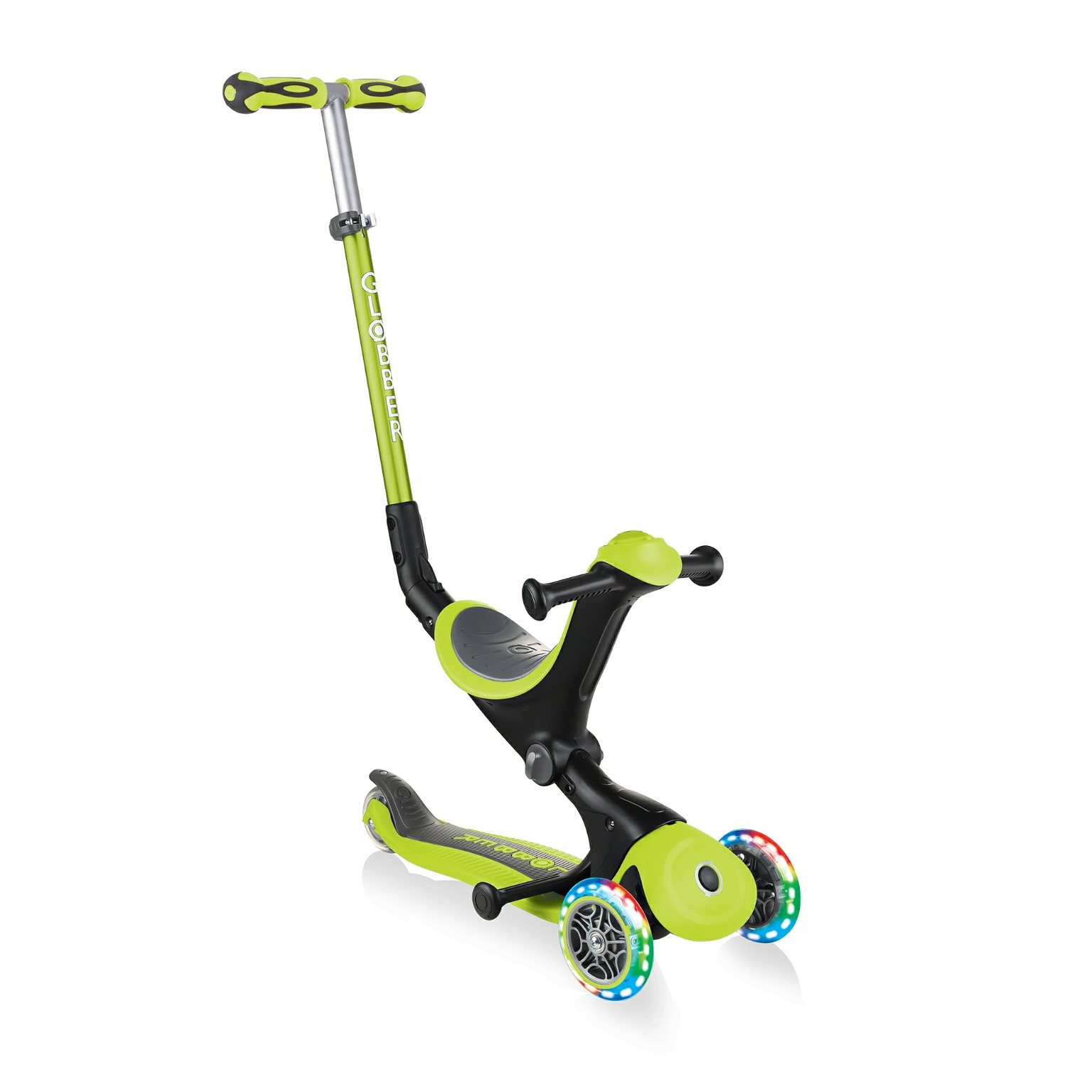 Paspirtukas GLOBBER Go Up Deluxe Lights, žalios spalvos-0