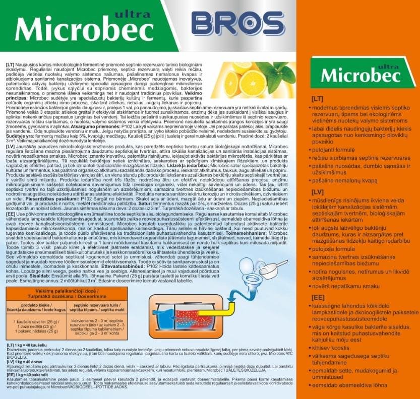 Preparatas atliekų duobėms BROS Microbec, 1 kg - 2