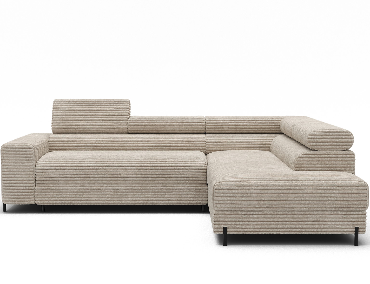 Kampinė sofa - lova Colesio, kreminė sp., dešininė, 200 x 274 cm x 93 cm-0
