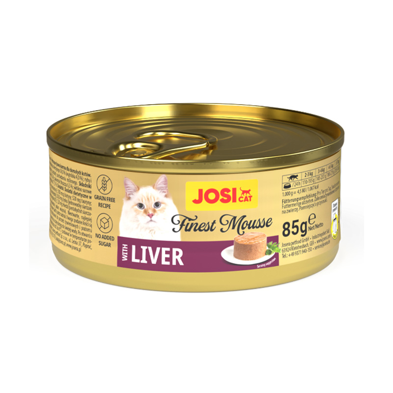 Konservuotas kačių ėdalas JOSICAT Finest Mousse, su kepenėlėmis, 85 g-0