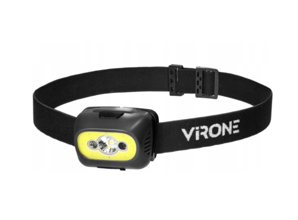 Pakraunamas LED žibintas ant galvos VIRONE, 3W, 350lm, pakraunamas USB, juodos/geltonos sp - 2