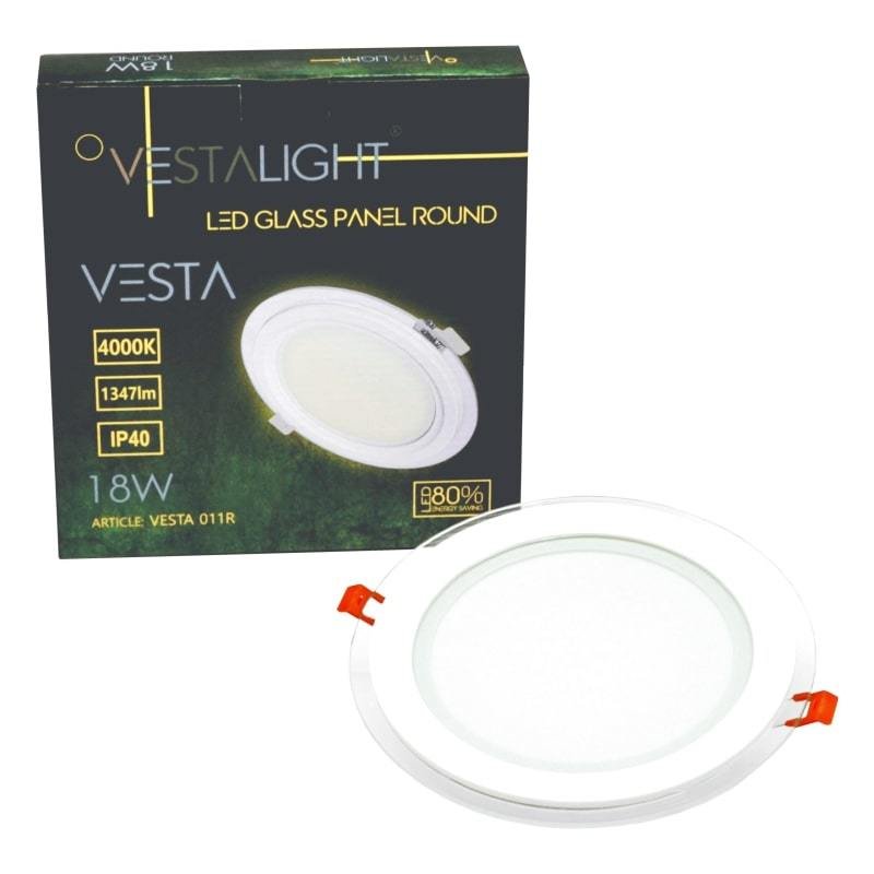 Įleidžiamas stiklinis LED šviestuvas VESTALIGHT, 4000 K, 18 W, 1347 lm, IP40, Ø20 cm - 6