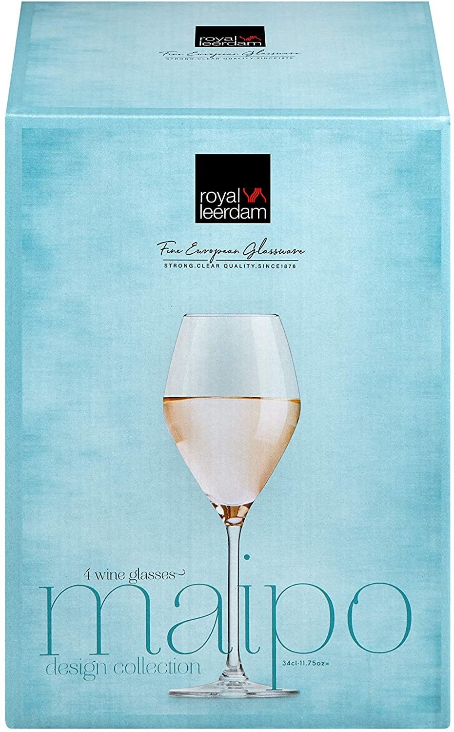 Taurės vynui ROYAL LEERDAM Maipo, 4 vnt., 340 ml - 2